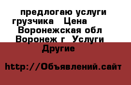 предлогаю услуги грузчика › Цена ­ 250 - Воронежская обл., Воронеж г. Услуги » Другие   